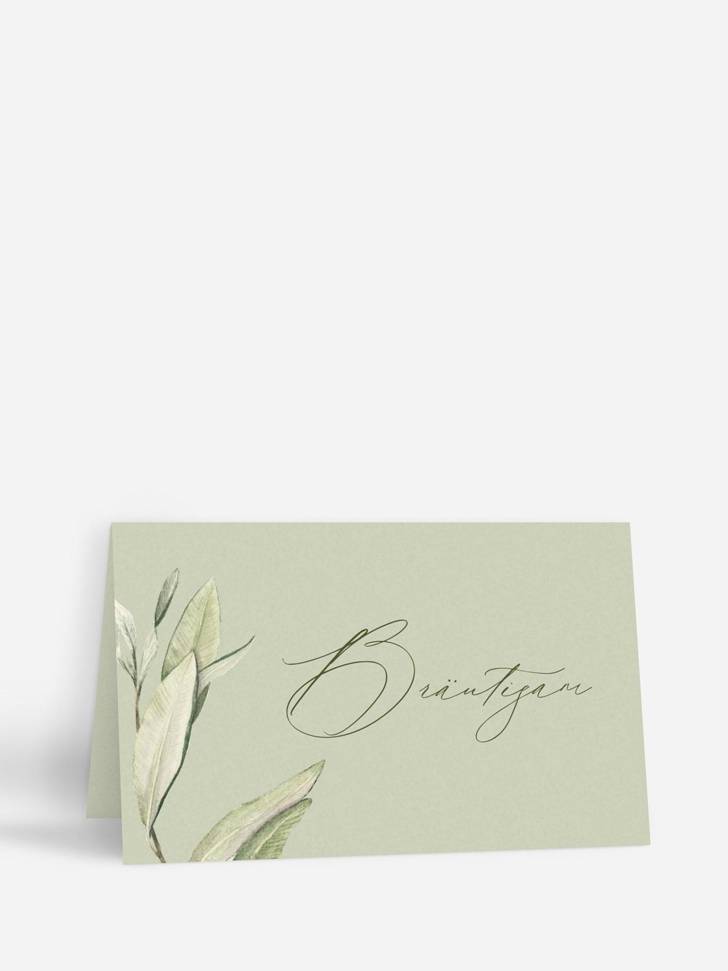 Tischkarte Hochzeit Elegant Olive