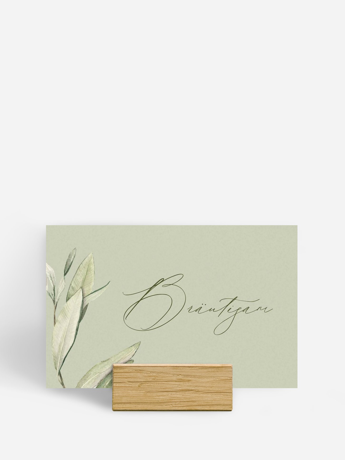 Tischkarte Hochzeit Elegant Olive