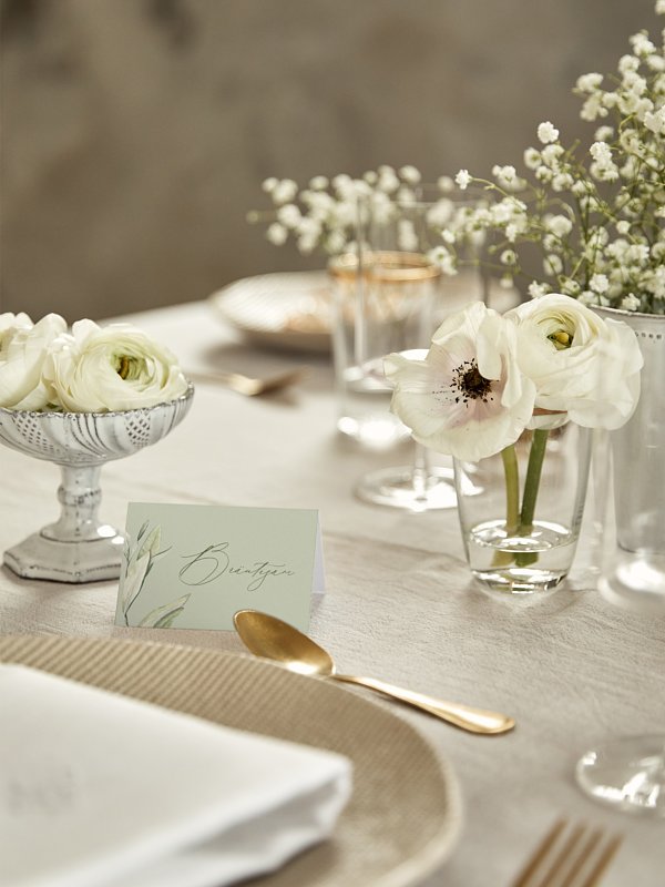 Tischkarte Hochzeit Elegant Olive