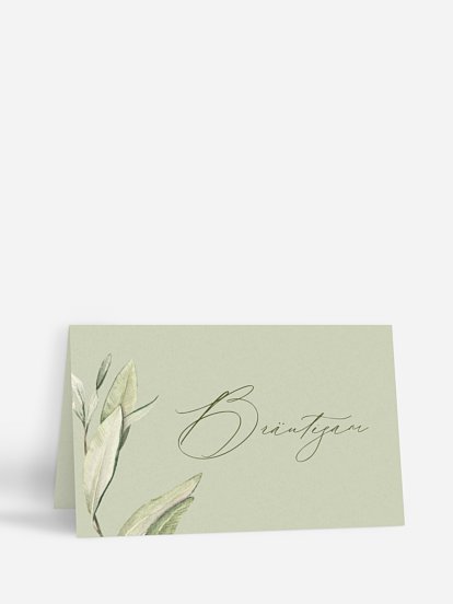 Tischkarte Hochzeit Elegant Olive