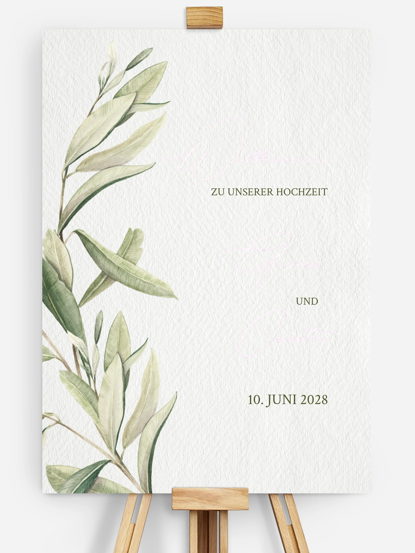 Willkommensschild Elegant Olive