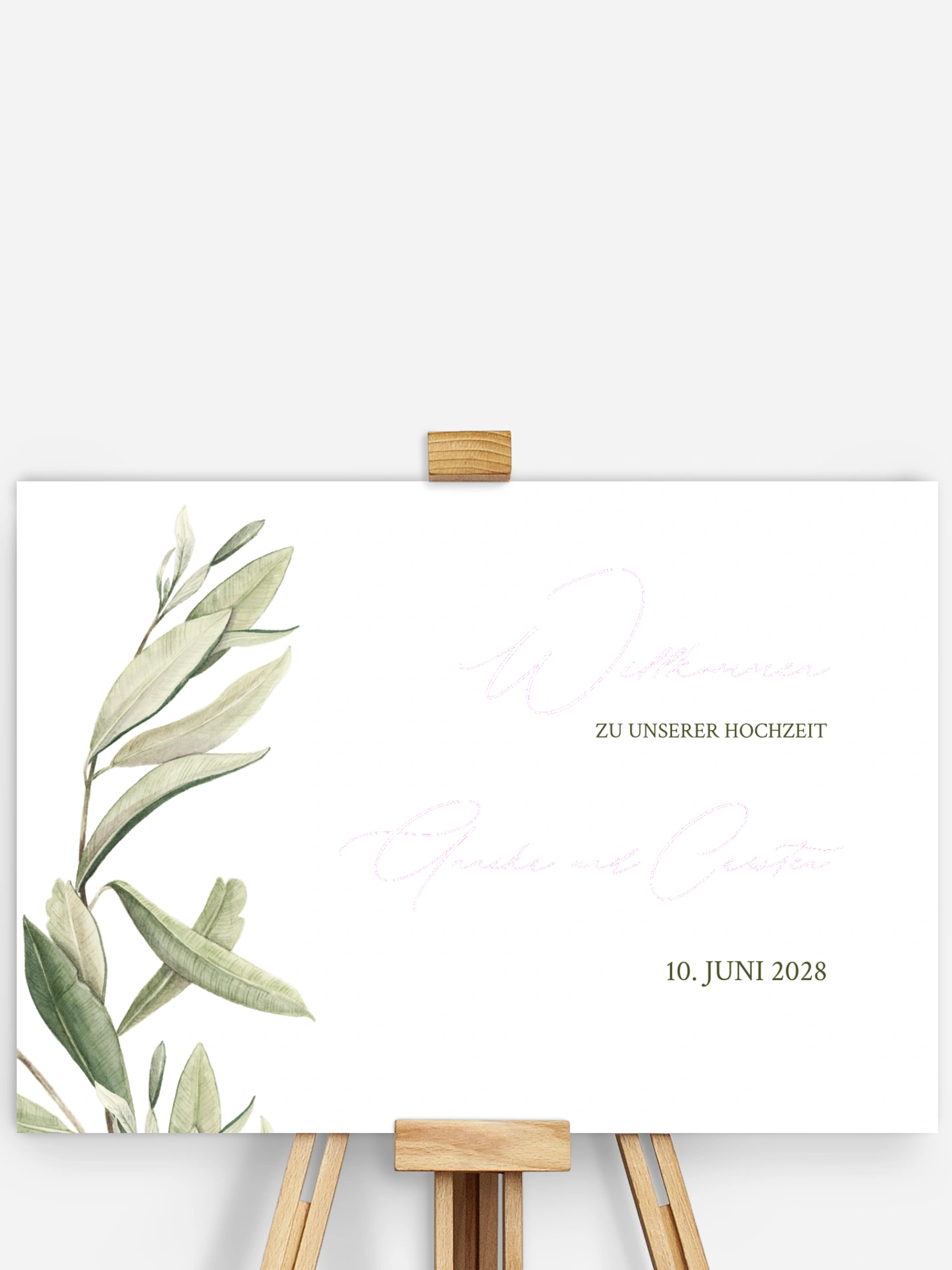 Willkommensschild Elegant Olive