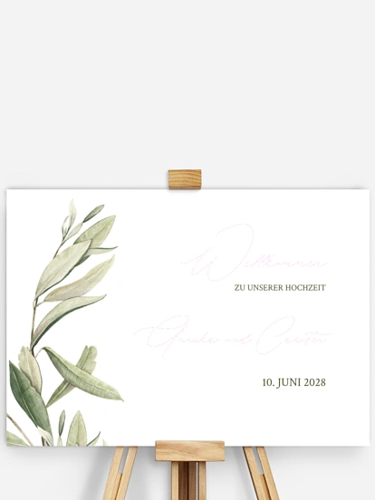 Willkommensschild Elegant Olive