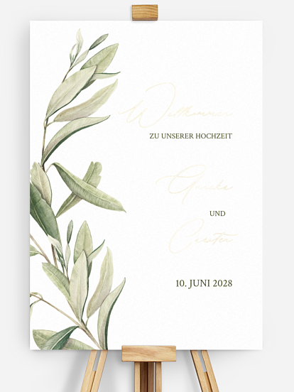 Willkommensschild Elegant Olive