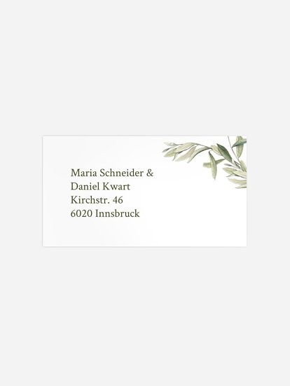 Empfängeraufkleber Hochzeit Elegant Olive