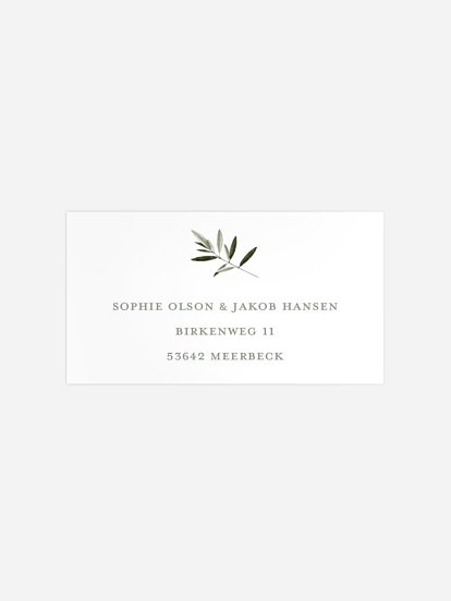 Empfängeraufkleber Hochzeit Scent of Olives