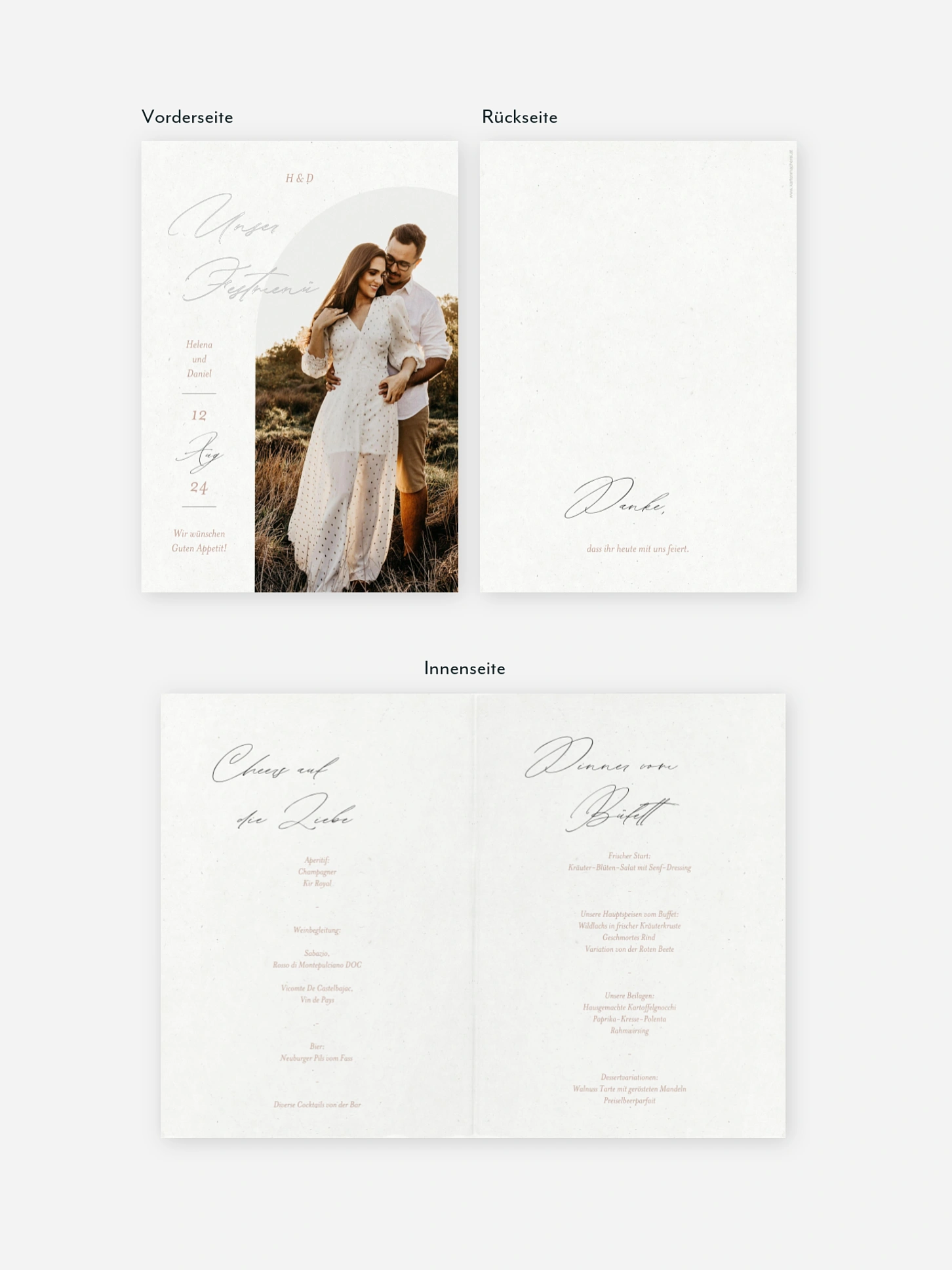 Menükarte Hochzeit Venetian Charm