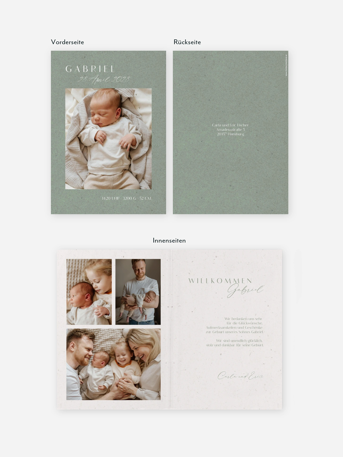 Geburtskarte Romance Letters