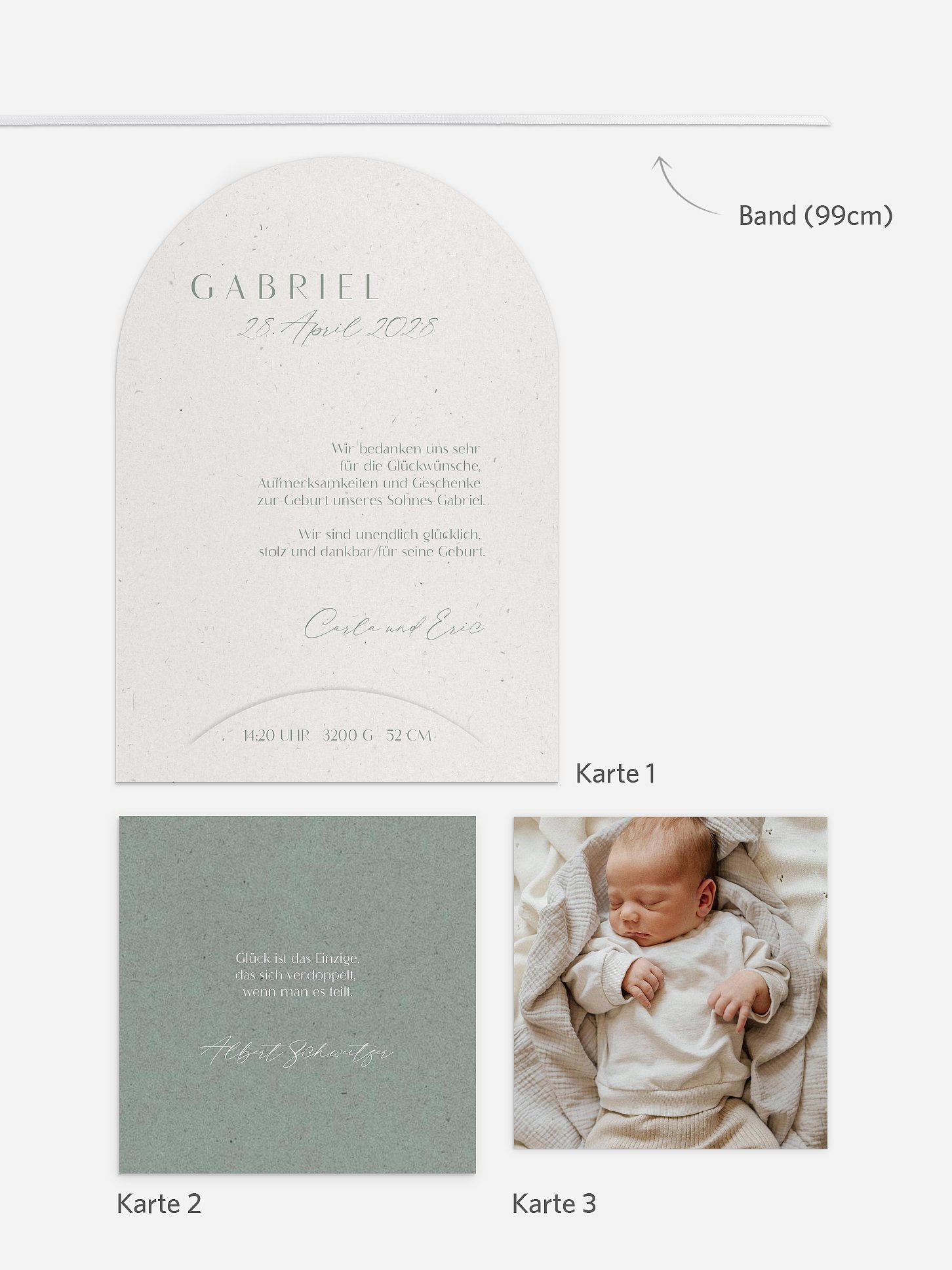 Geburtskarte Romance Letters