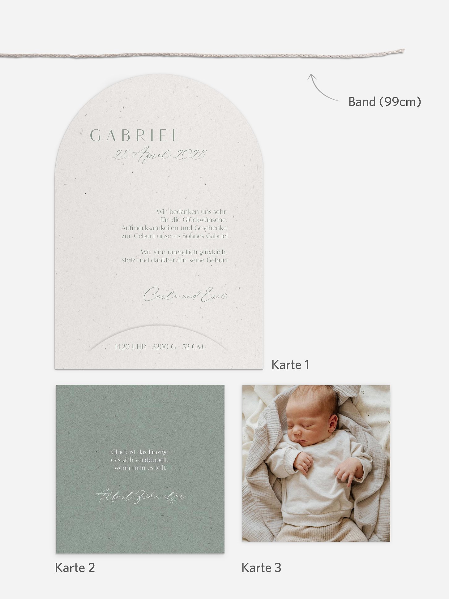 Geburtskarte Romance Letters