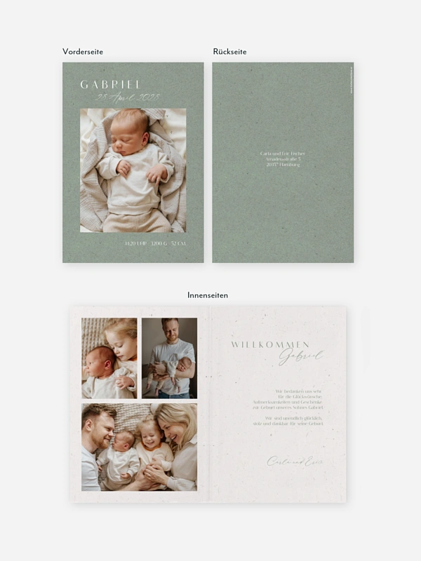 Geburtskarte Romance Letters