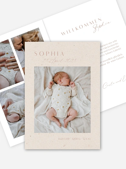 Geburtskarte Romance Letters