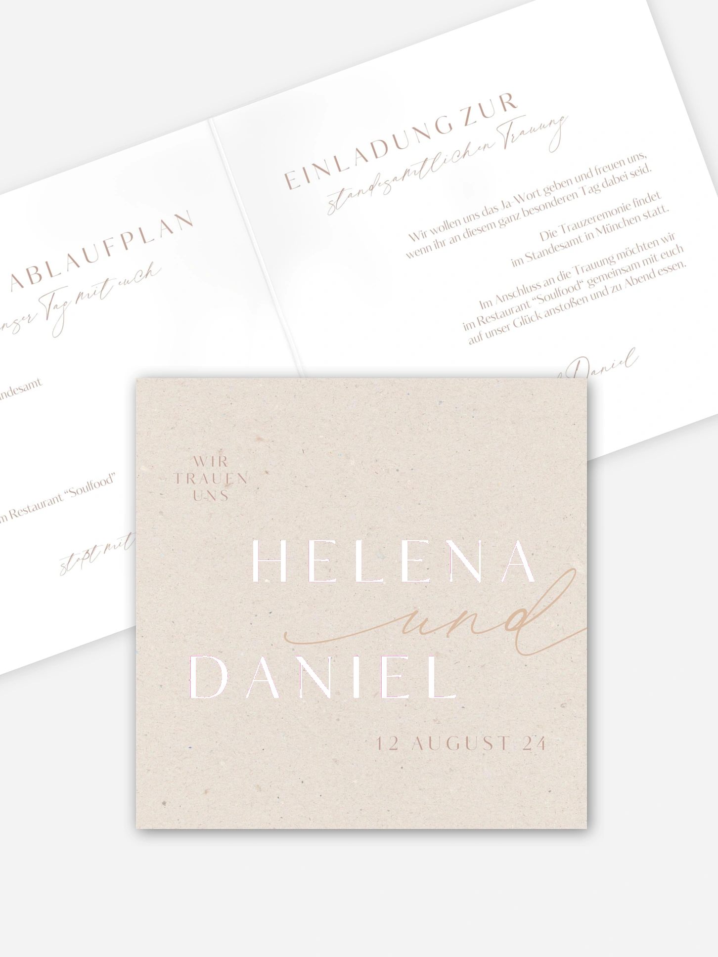 Hochzeitseinladung Standesamt Romance Letters