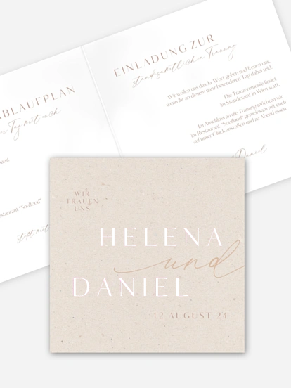 Hochzeitseinladung Standesamt Romance Letters