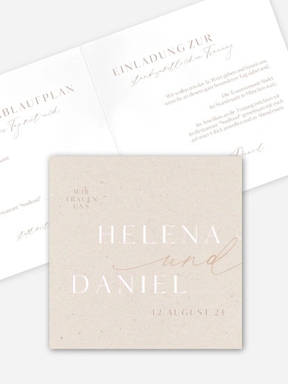 Hochzeitseinladung Standesamt Romance Letters