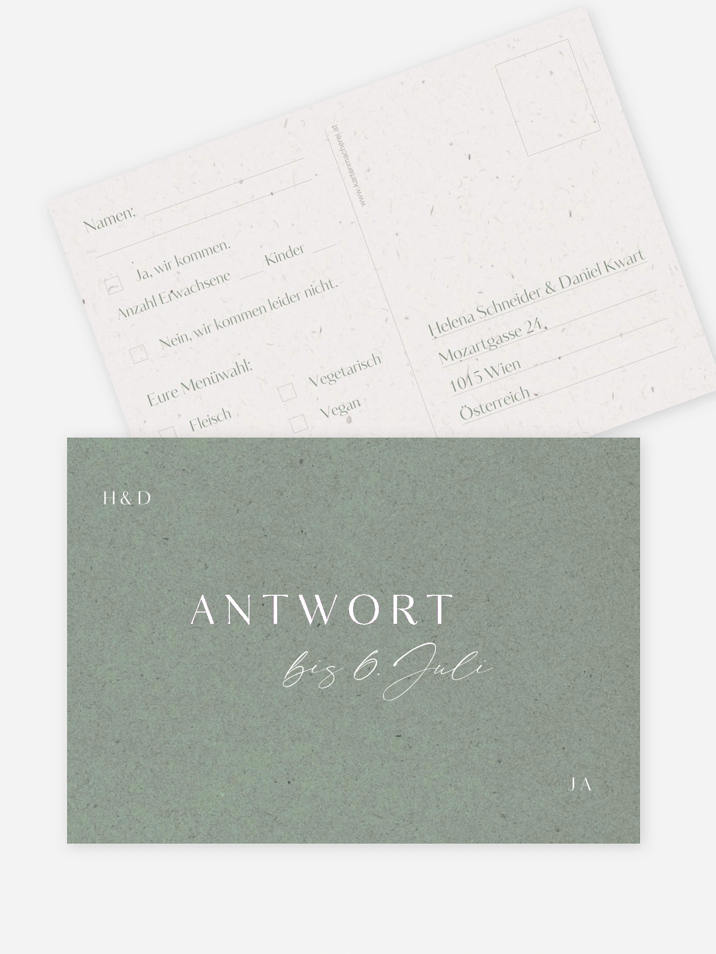 Antwortkarte Hochzeit Romance Letters