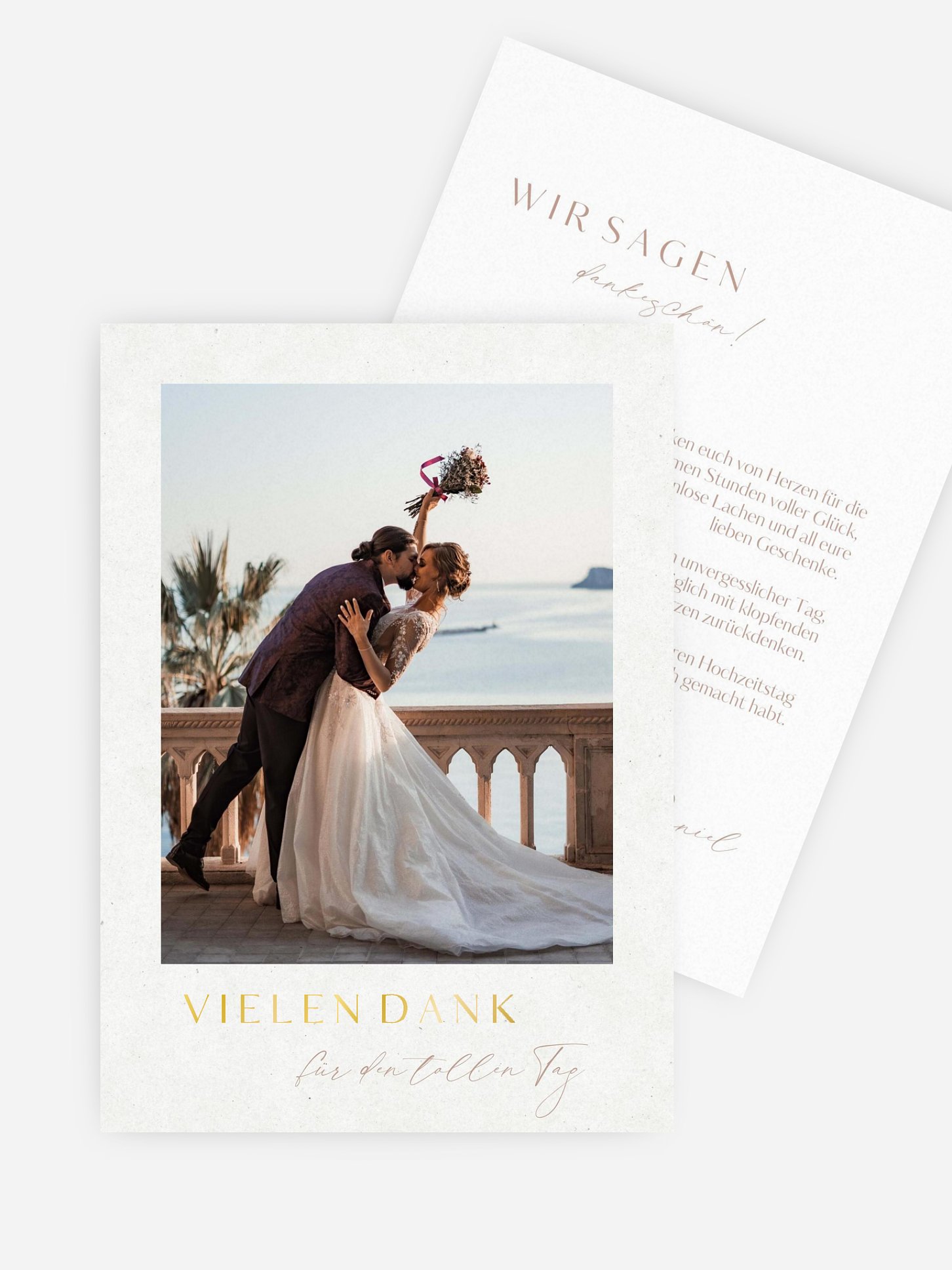 Dankeskarte Hochzeit Romance Letters