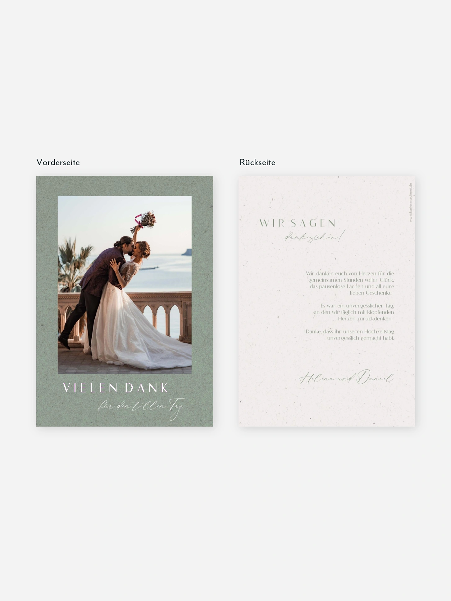 Dankeskarte Hochzeit Romance Letters