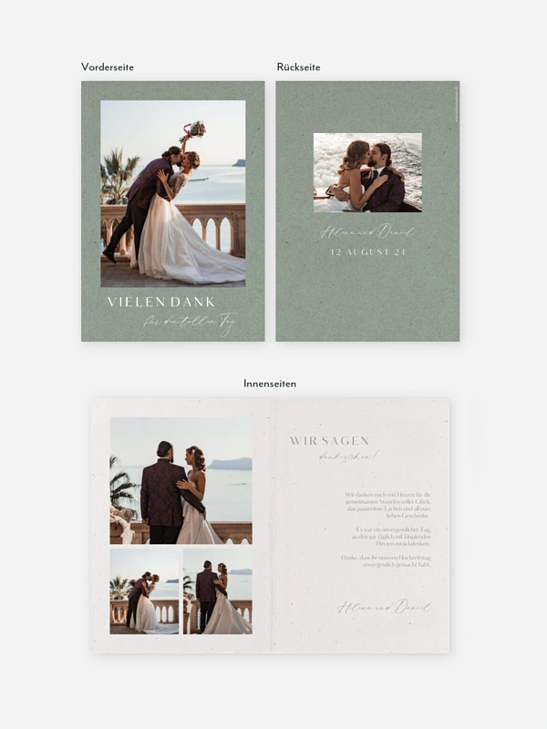 Dankeskarte Hochzeit Romance Letters
