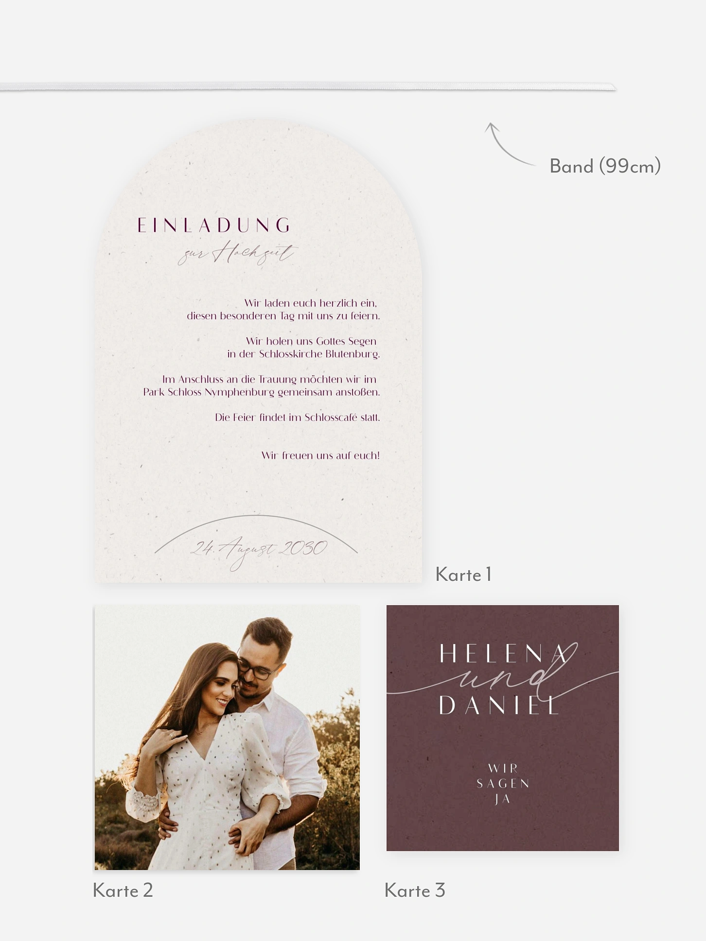Hochzeitseinladung Romance Letters