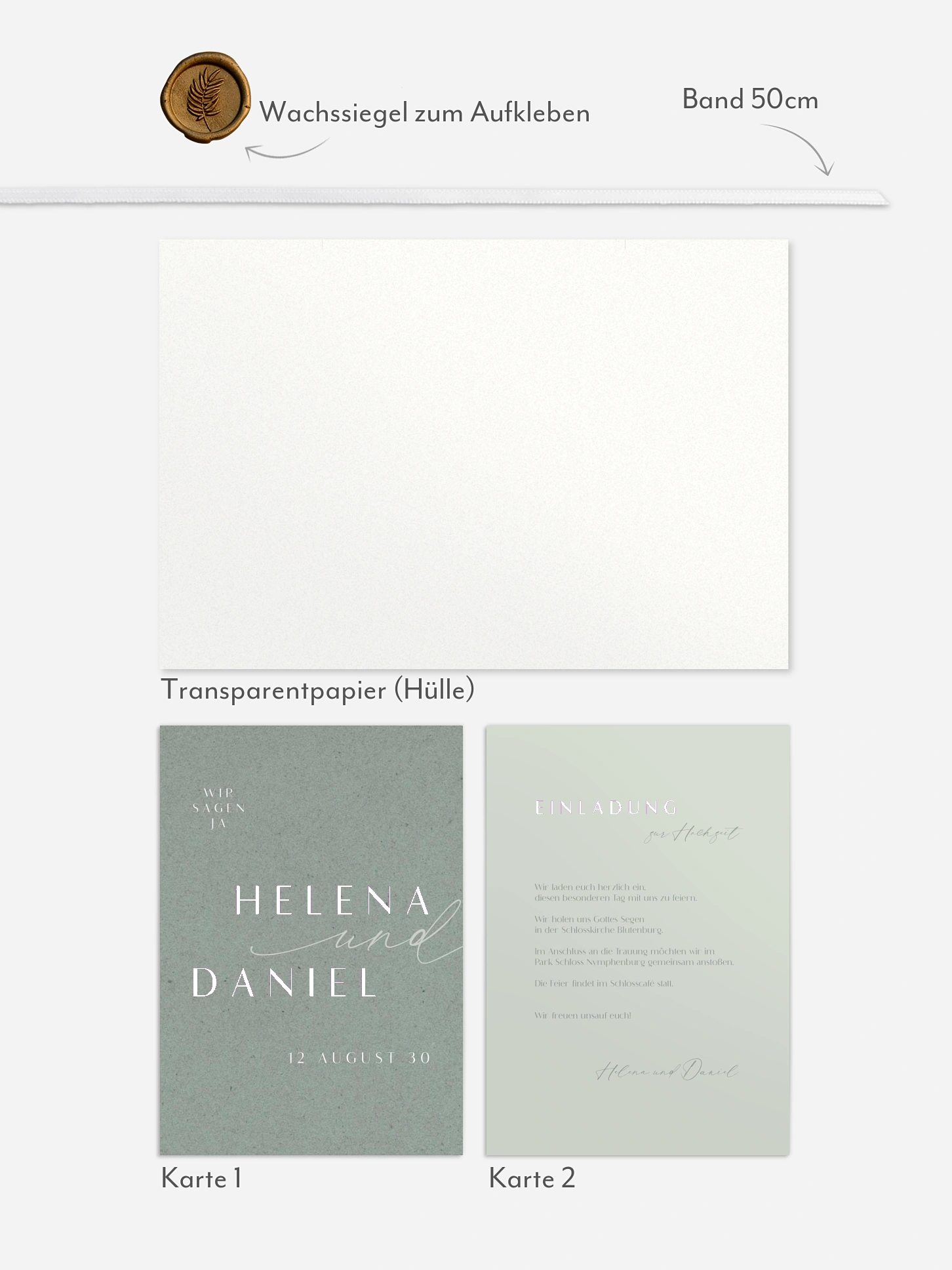 Hochzeitseinladung Romance Letters