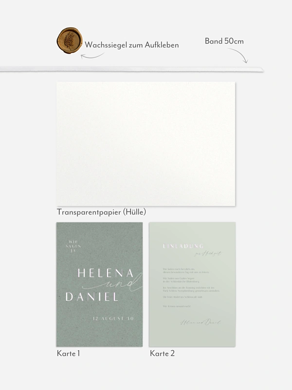 Hochzeitseinladung Romance Letters