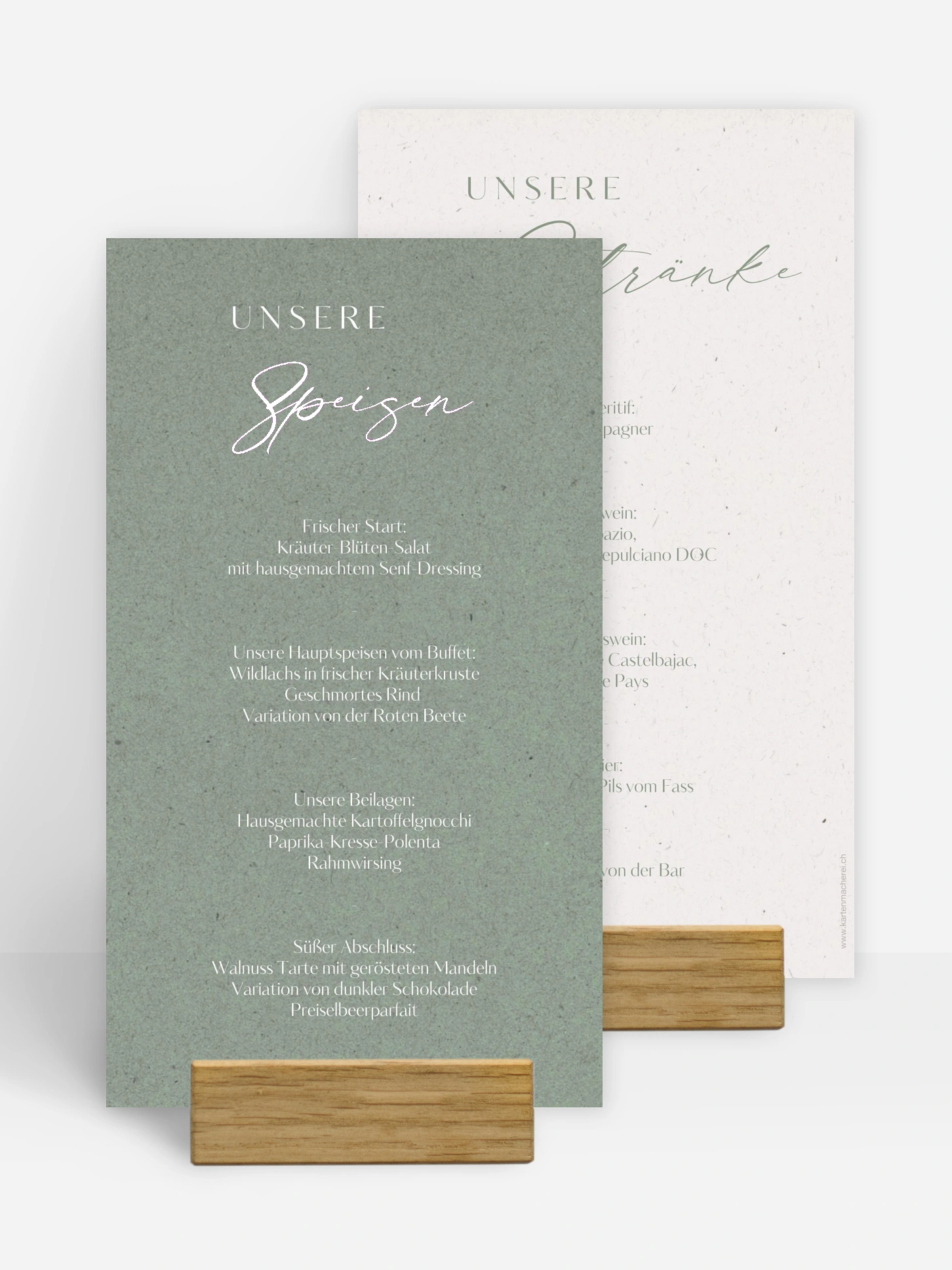 Menükarte Hochzeit Romance Letters