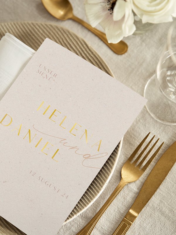 Menükarte Hochzeit Romance Letters