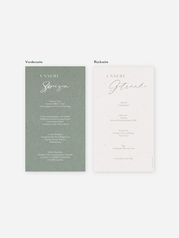 Menükarte Hochzeit Romance Letters
