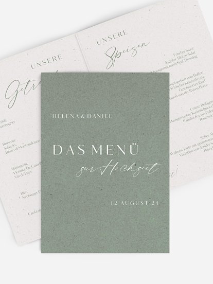 Menükarte Hochzeit Romance Letters