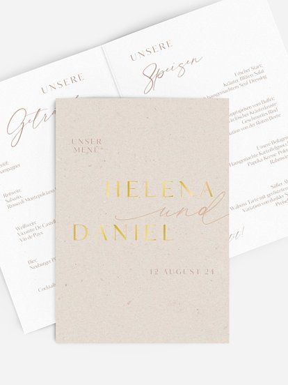 Menükarte Hochzeit Romance Letters