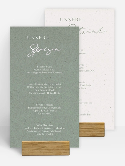 Menükarte Hochzeit Romance Letters