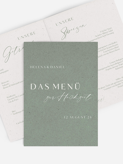 Menükarte Hochzeit Romance Letters