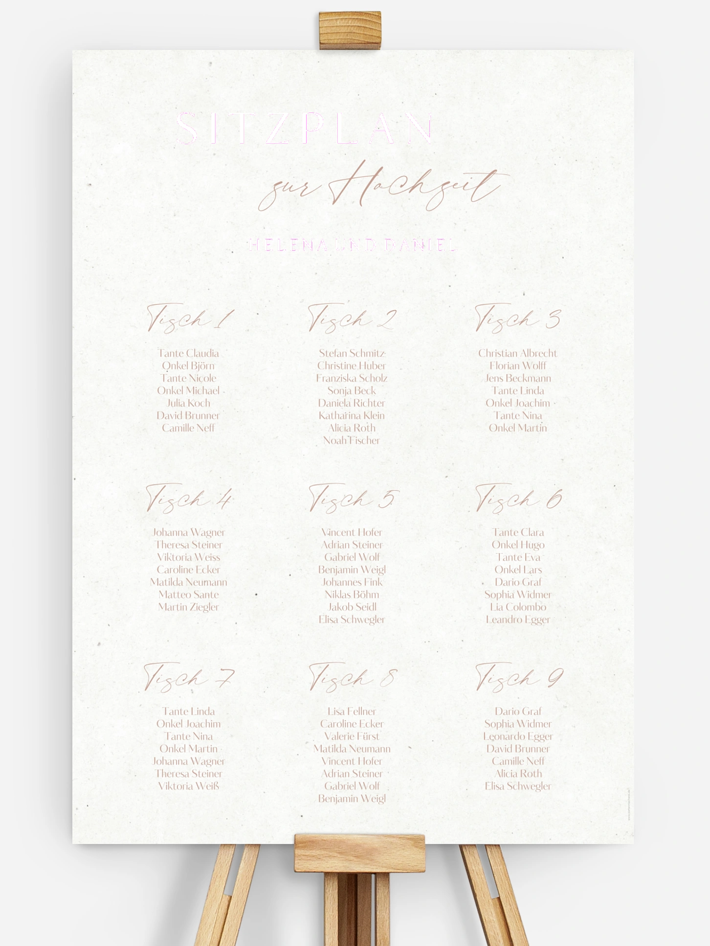 Sitzplan Plakat Romance Letters