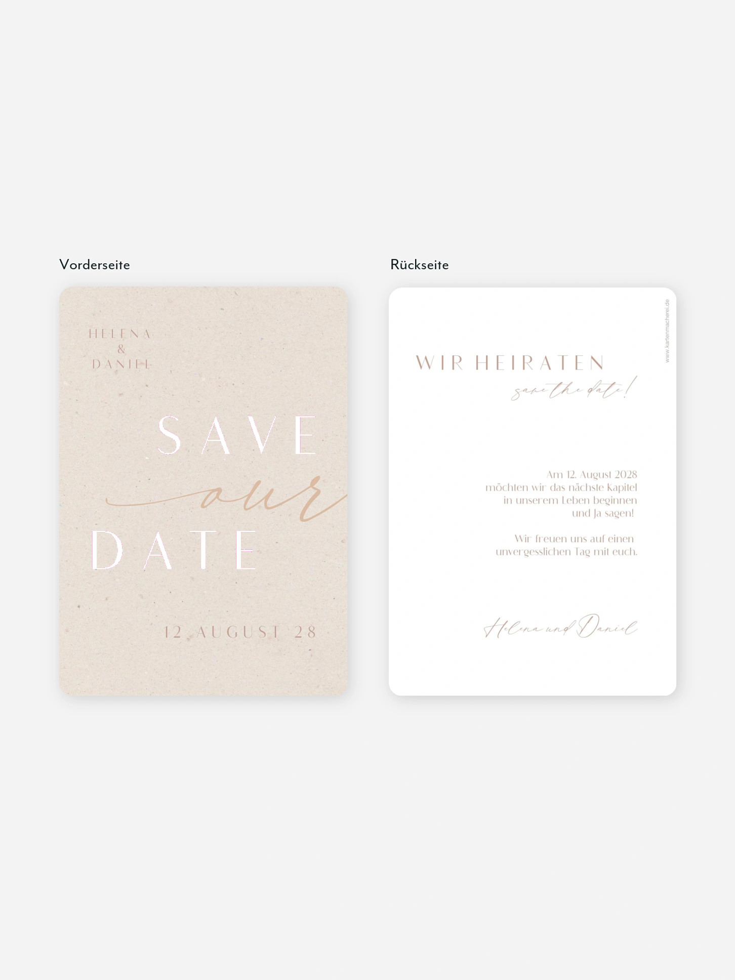 Save-the-Date Karte Romance Letters