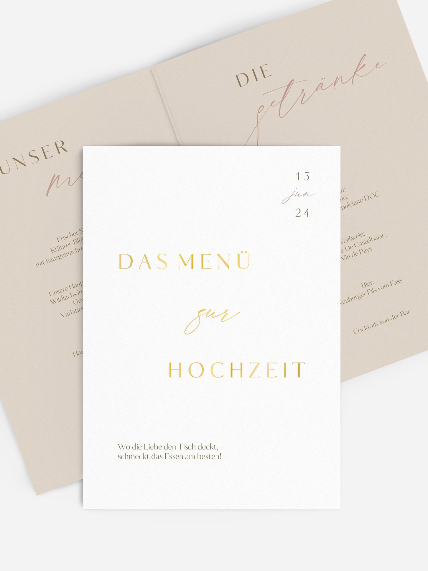 Menükarte Hochzeit Felicia