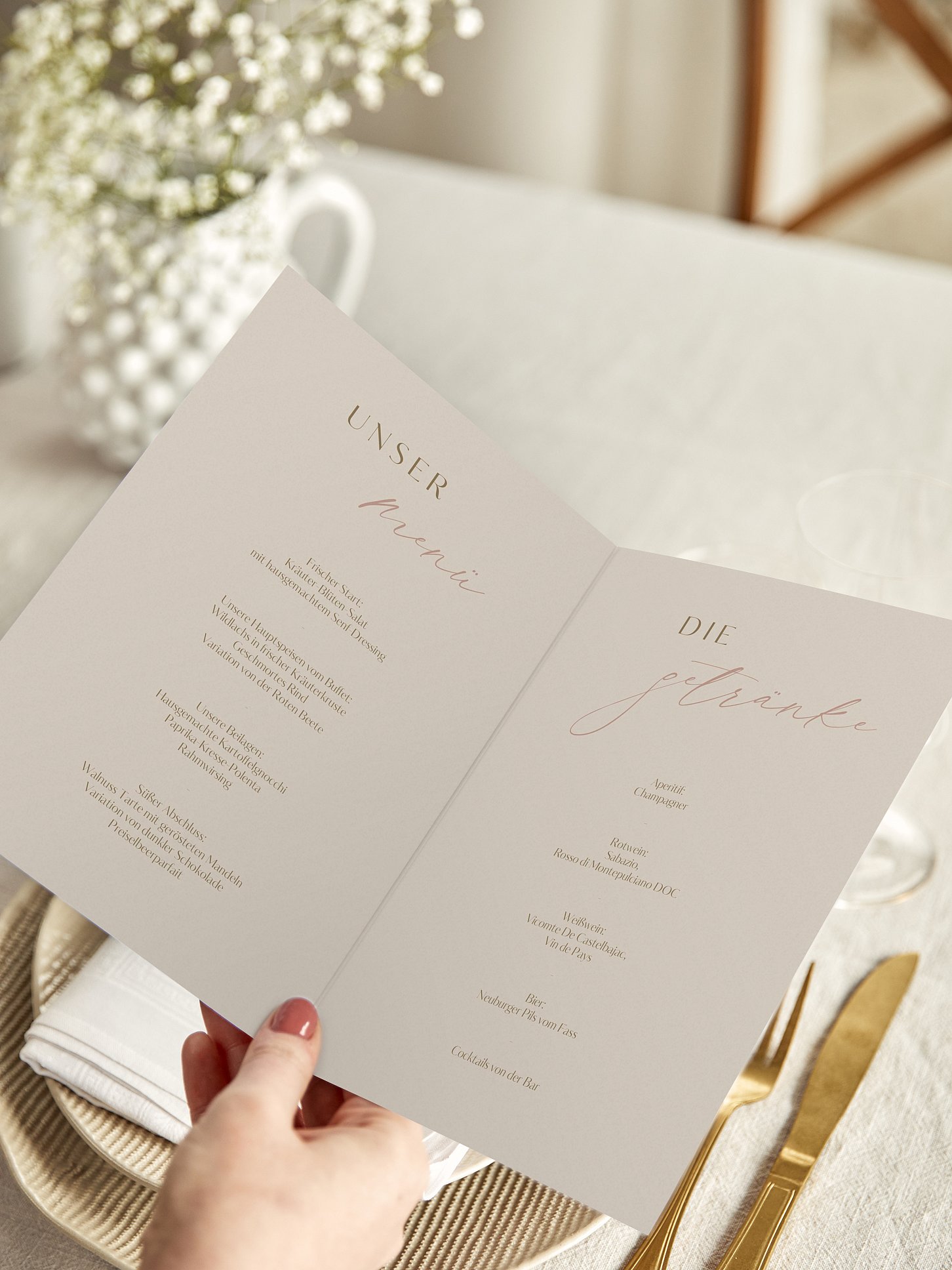 Menükarte Hochzeit Felicia