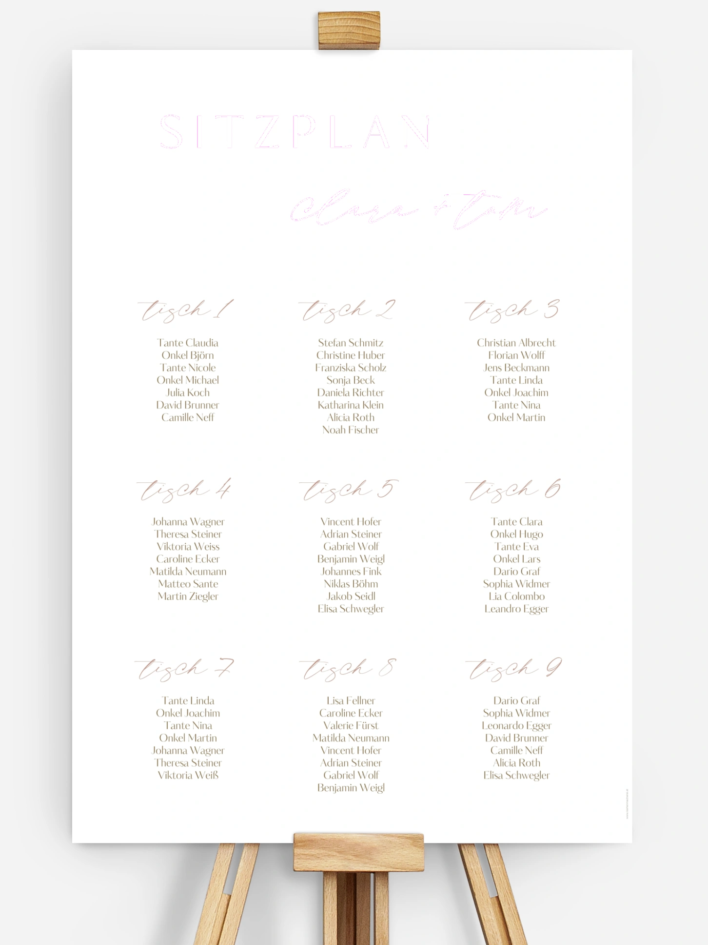 Sitzplan Plakat Felicia
