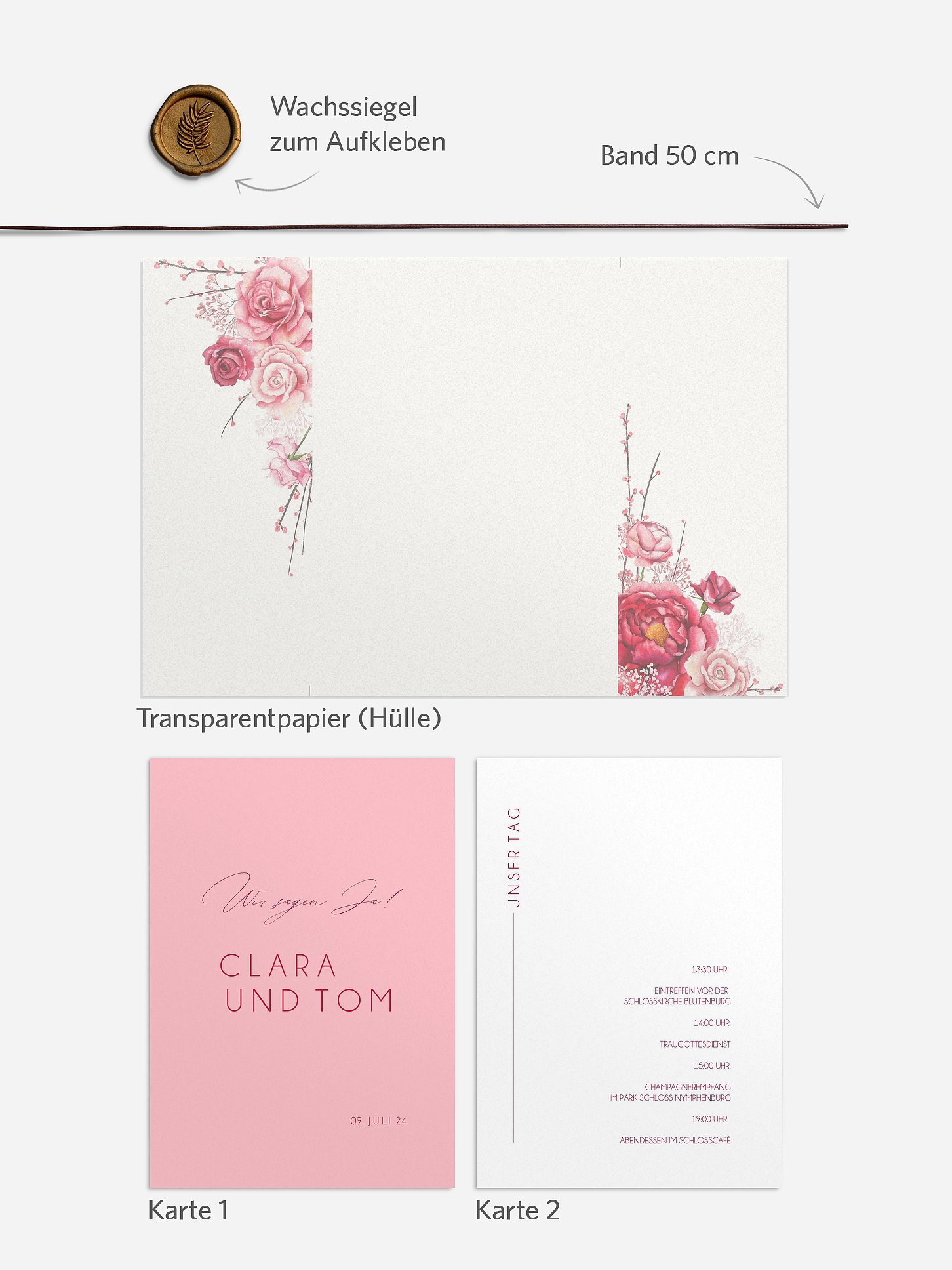 Hochzeitseinladung Red Passion