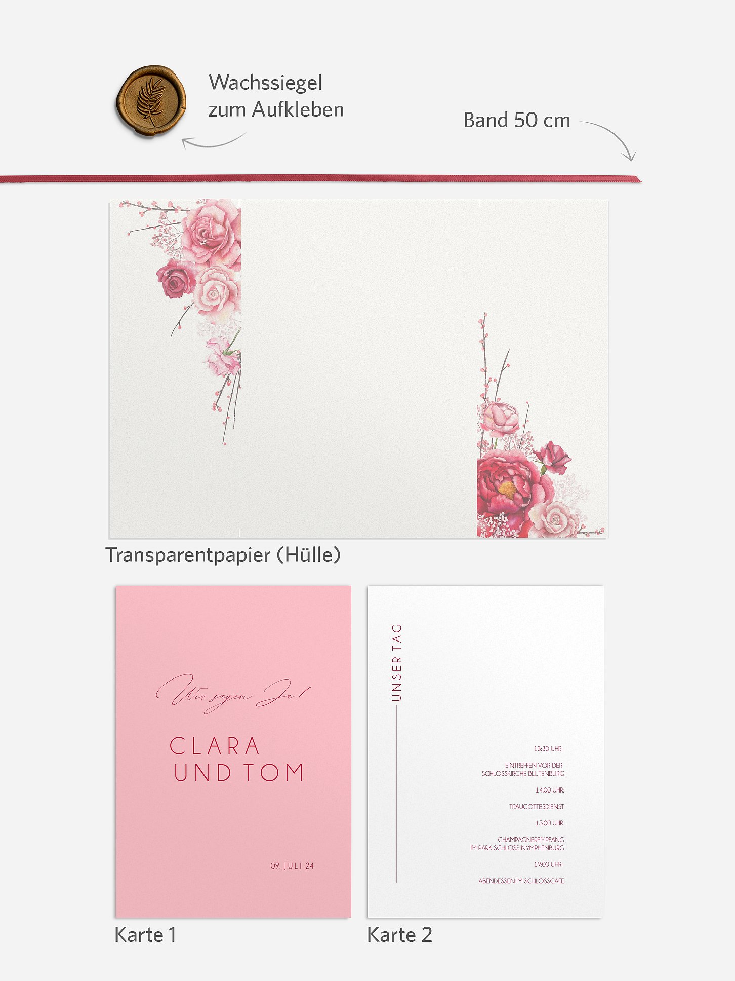 Hochzeitseinladung Red Passion