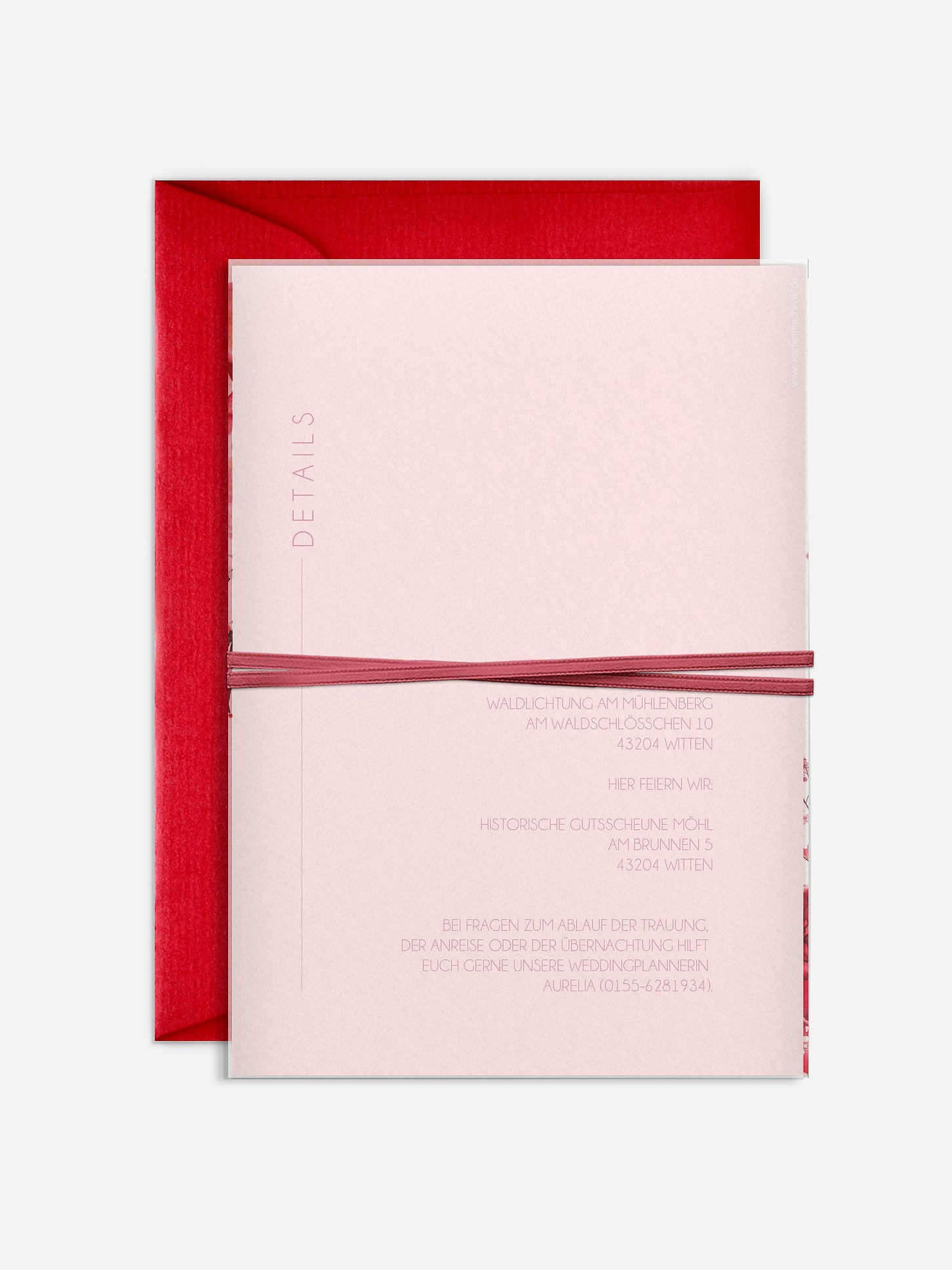 Hochzeitseinladung Red Passion