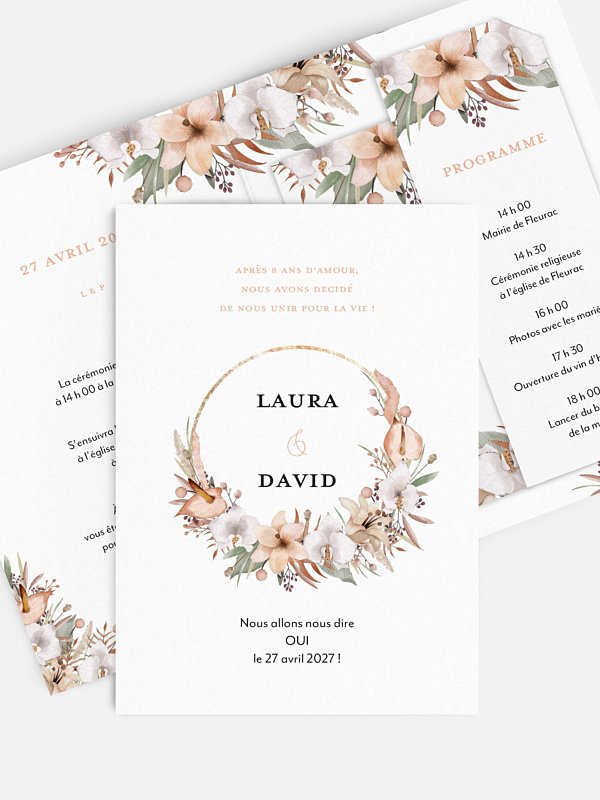 Faire-part de mariage Idylle florale