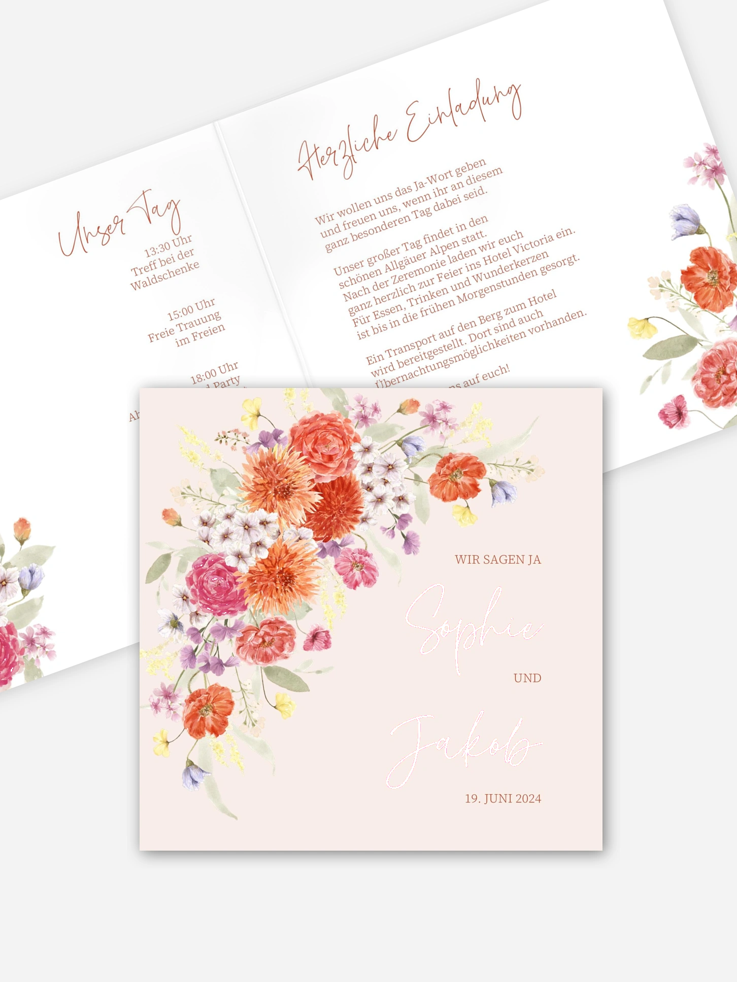 Hochzeitseinladung Happy Flowers