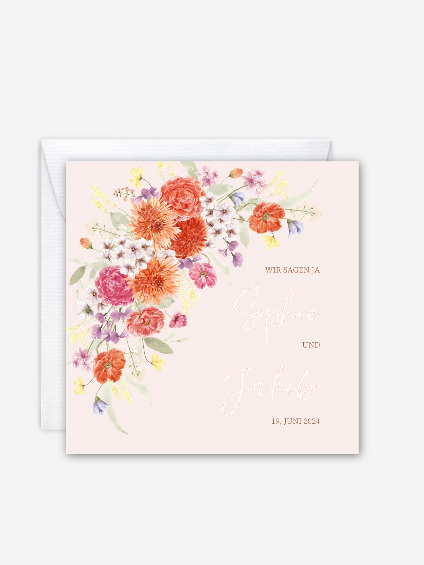 Hochzeitseinladung Happy Flowers
