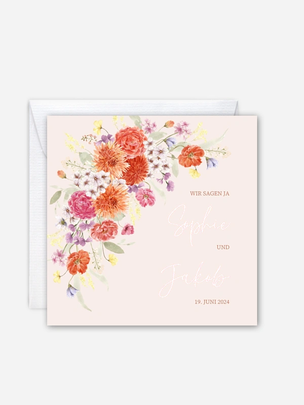 Hochzeitseinladung Happy Flowers