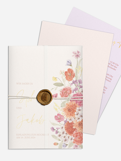 Hochzeitseinladung Happy Flowers