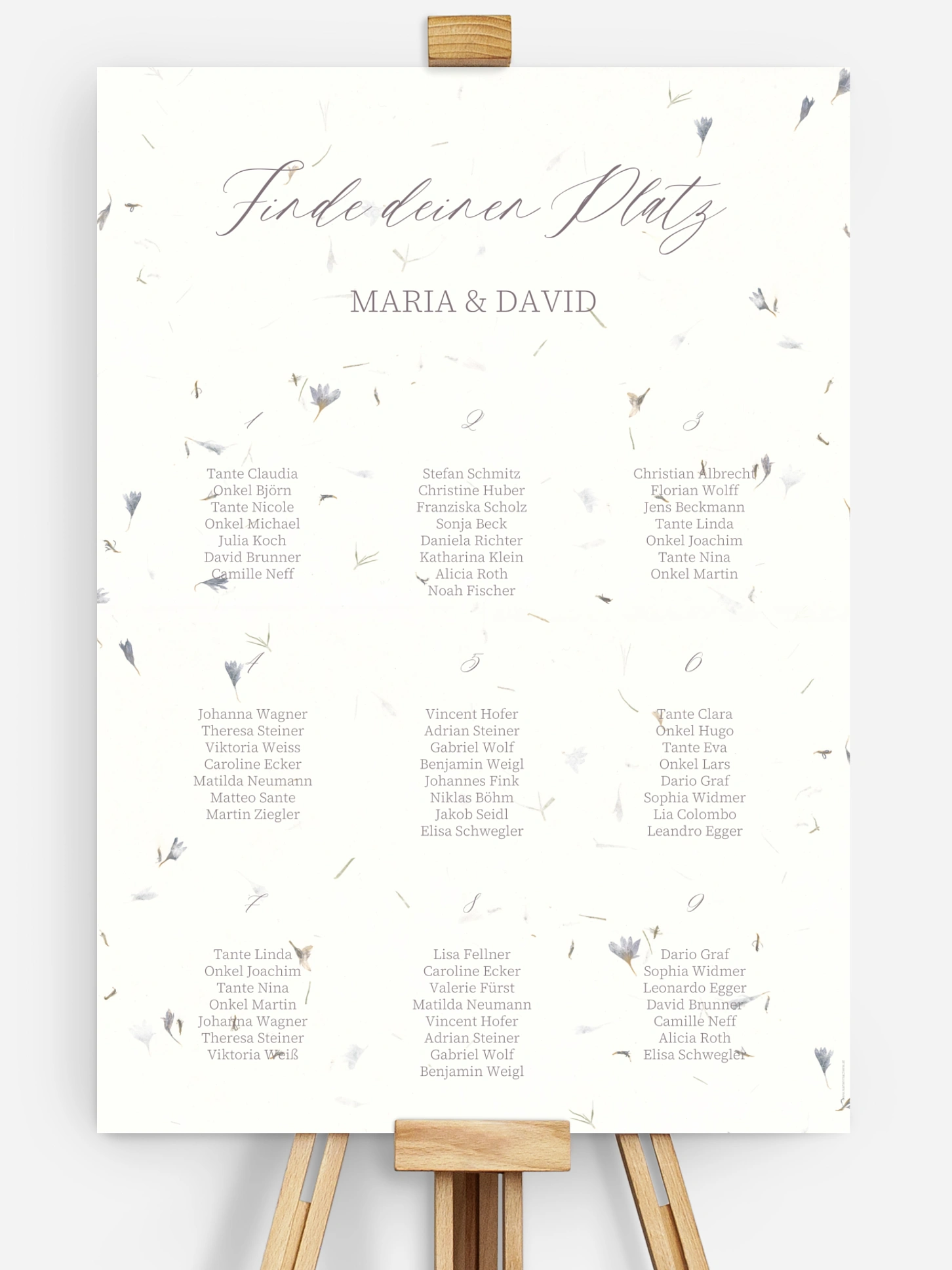 Sitzplan Plakat Dried Petals