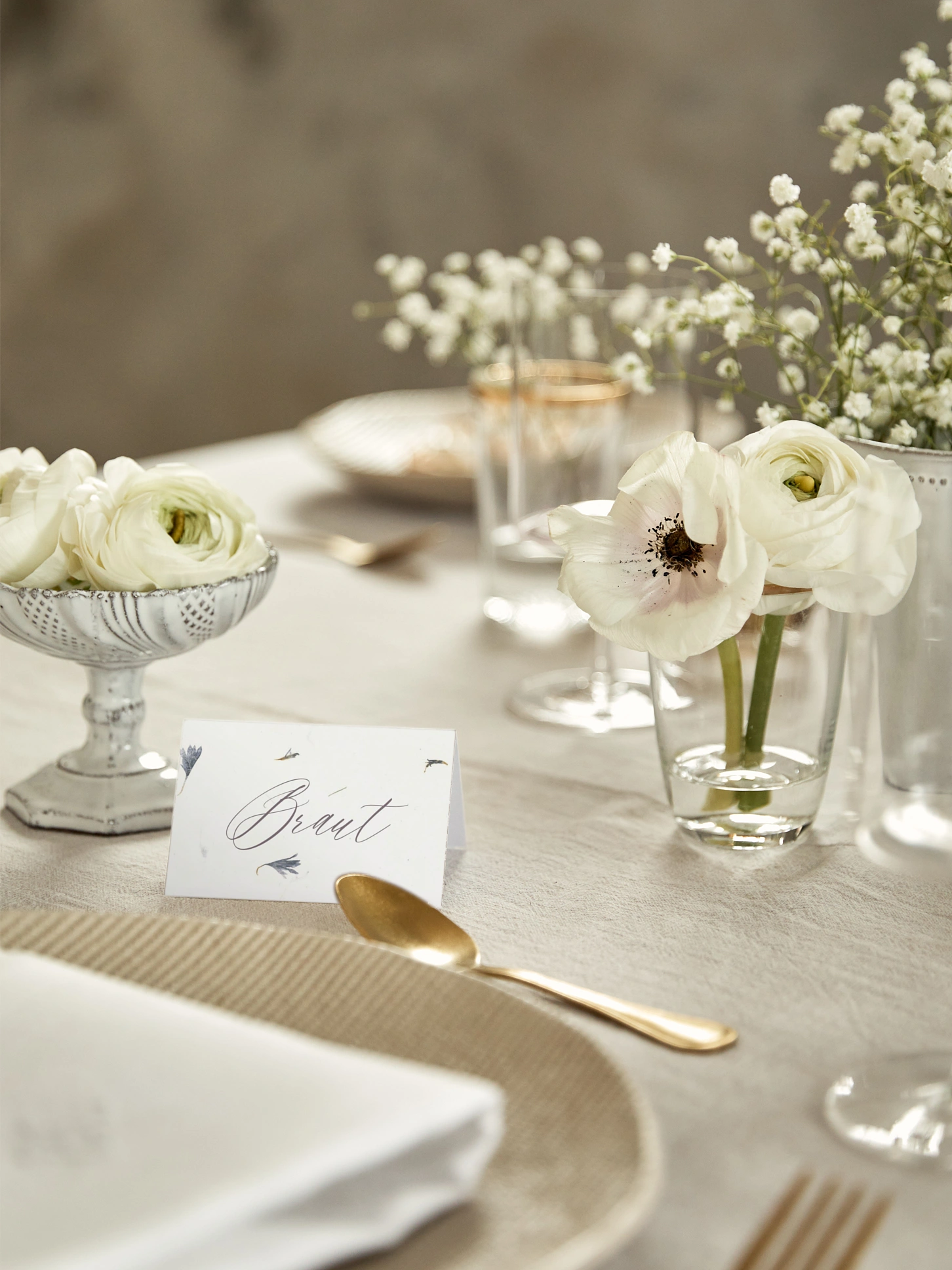 Tischkarte Hochzeit Dried Petals