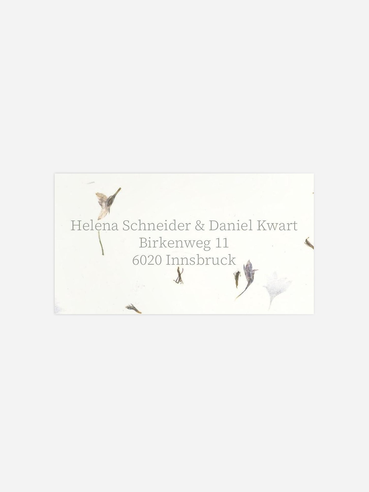 Empfängeraufkleber Hochzeit Dried Petals
