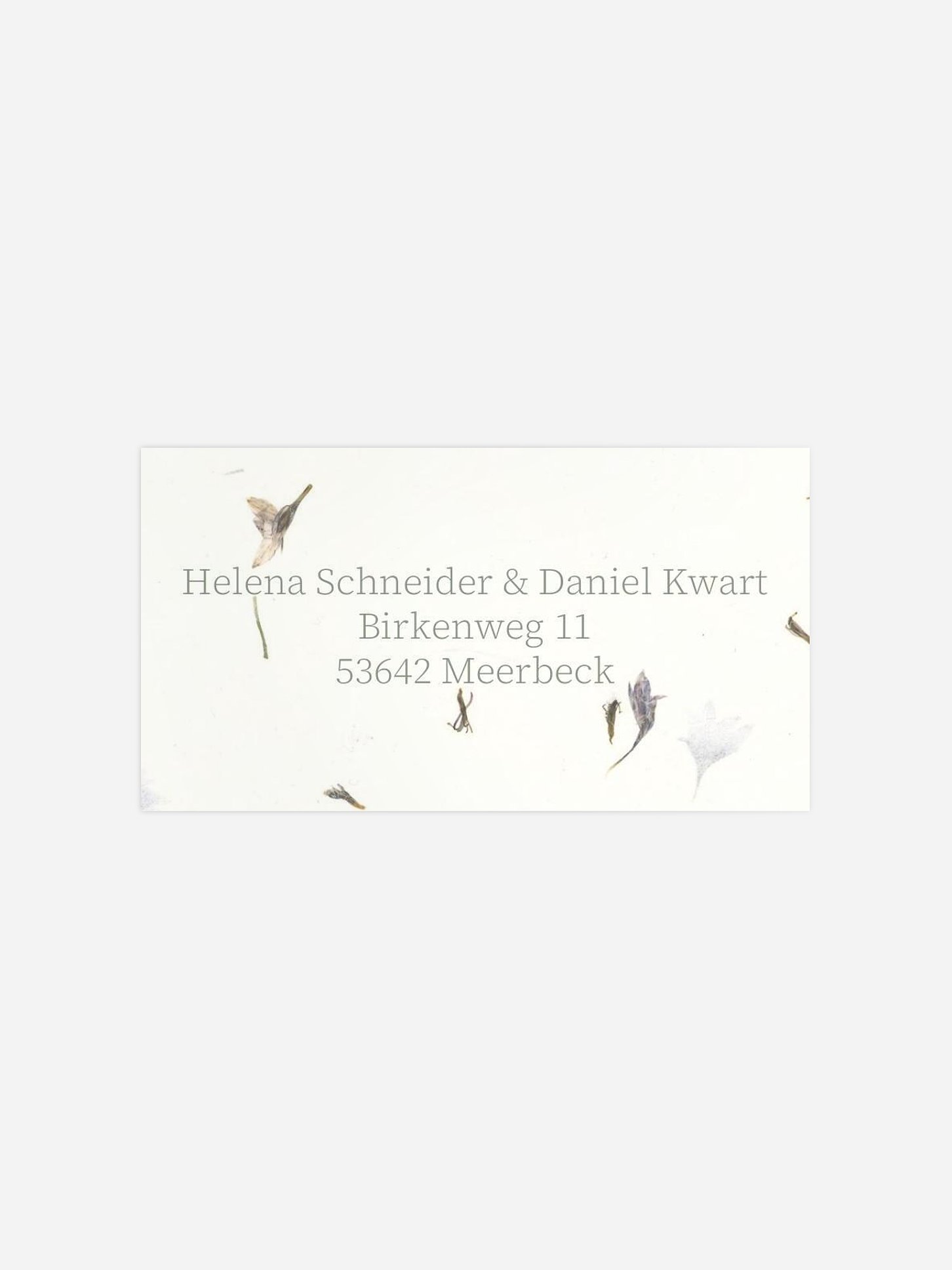 Empfängeraufkleber Hochzeit Dried Petals